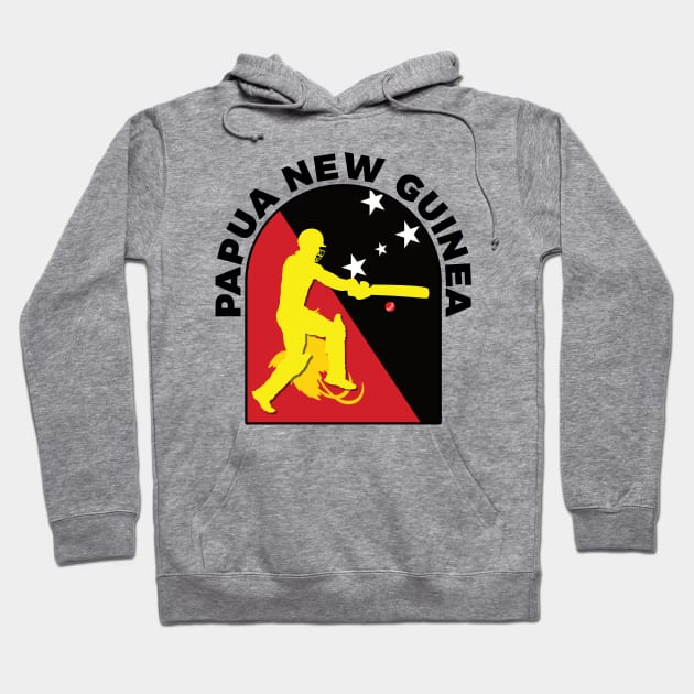 Papua New Guinea Cricket Batsman Papua New Guinea Flag Hoodie by DPattonPD